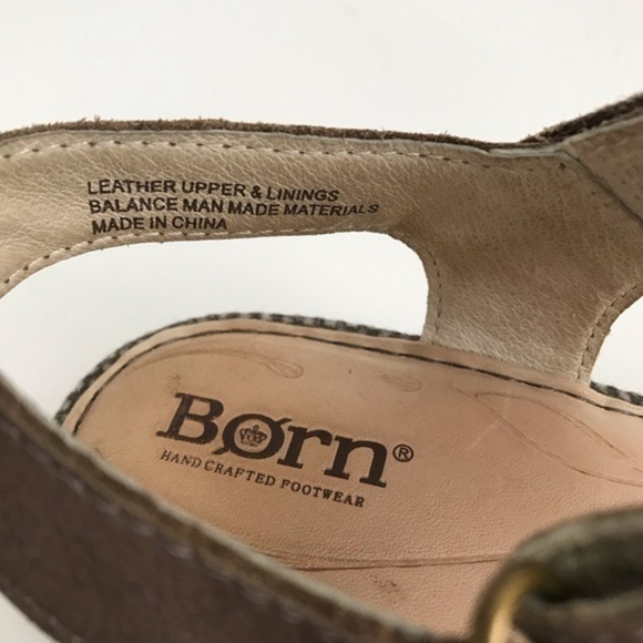 Born Tan Leather Lucee Platform Sandals Size 6 - Picture 6 of 9